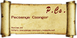 Pecsenye Csongor névjegykártya