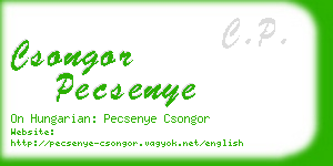 csongor pecsenye business card